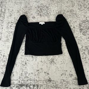 Top Shop Black long sleeve crop top size 6